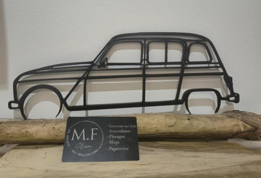Décoration 4L en Bois – Silhouette Renault 4L 30 cm