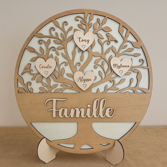 Arbre de Vie en Bois Personnalisé 30 cm – Décoration Famille