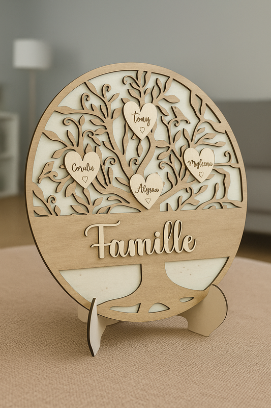 Arbre de Vie en Bois Personnalisé 30 cm – Décoration Famille