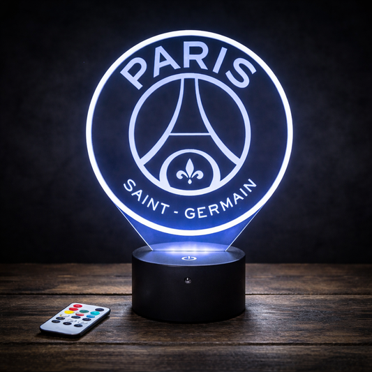 Lampe LED 3D PSG – Éclairage RGB Logo Paris Saint-Germain