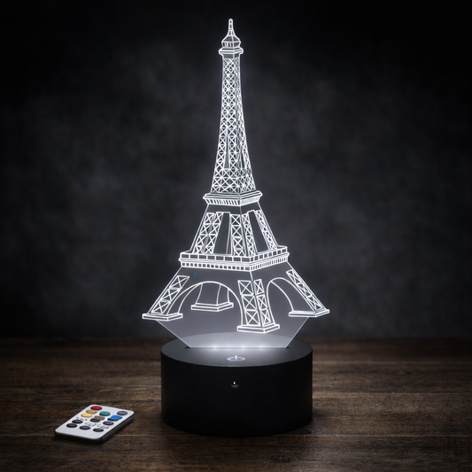 Lampe 3D RGB Tour Eiffel – Veilleuse LED Multicolore Décorative