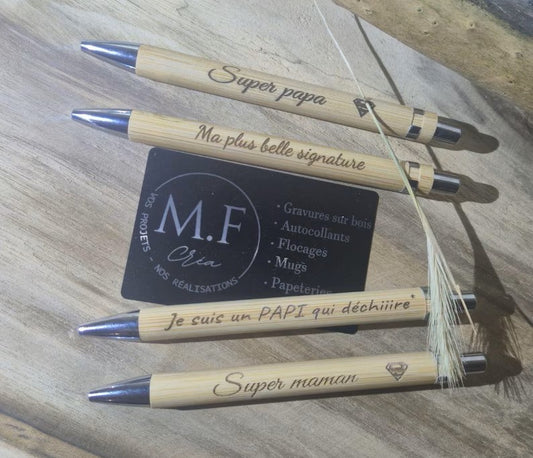 Stylo bambou personnalisé